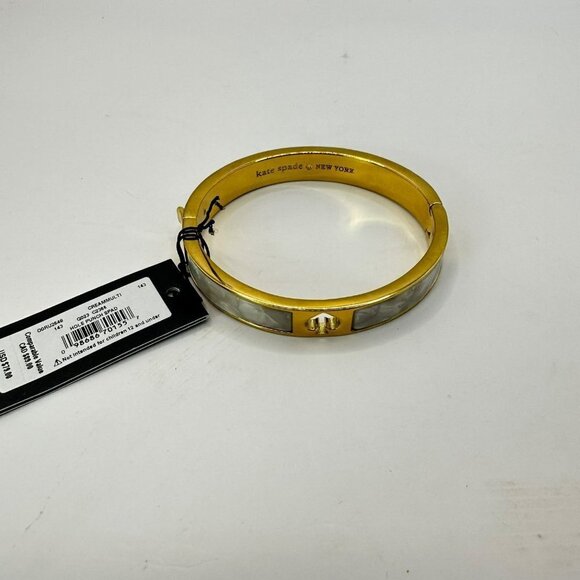 Kate Spade New York 'Hole Punch Spade Hinge Bangle' Pearl Bracelet - Picture 8 of 14